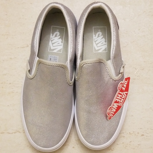 Vans Shoes - Silver vans off the wall sneakers